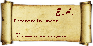 Ehrenstein Anett névjegykártya